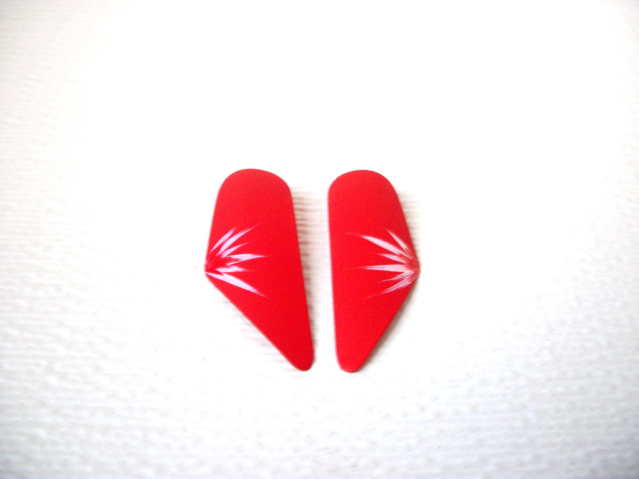 Retro Long Red Modernist Earrings 112020