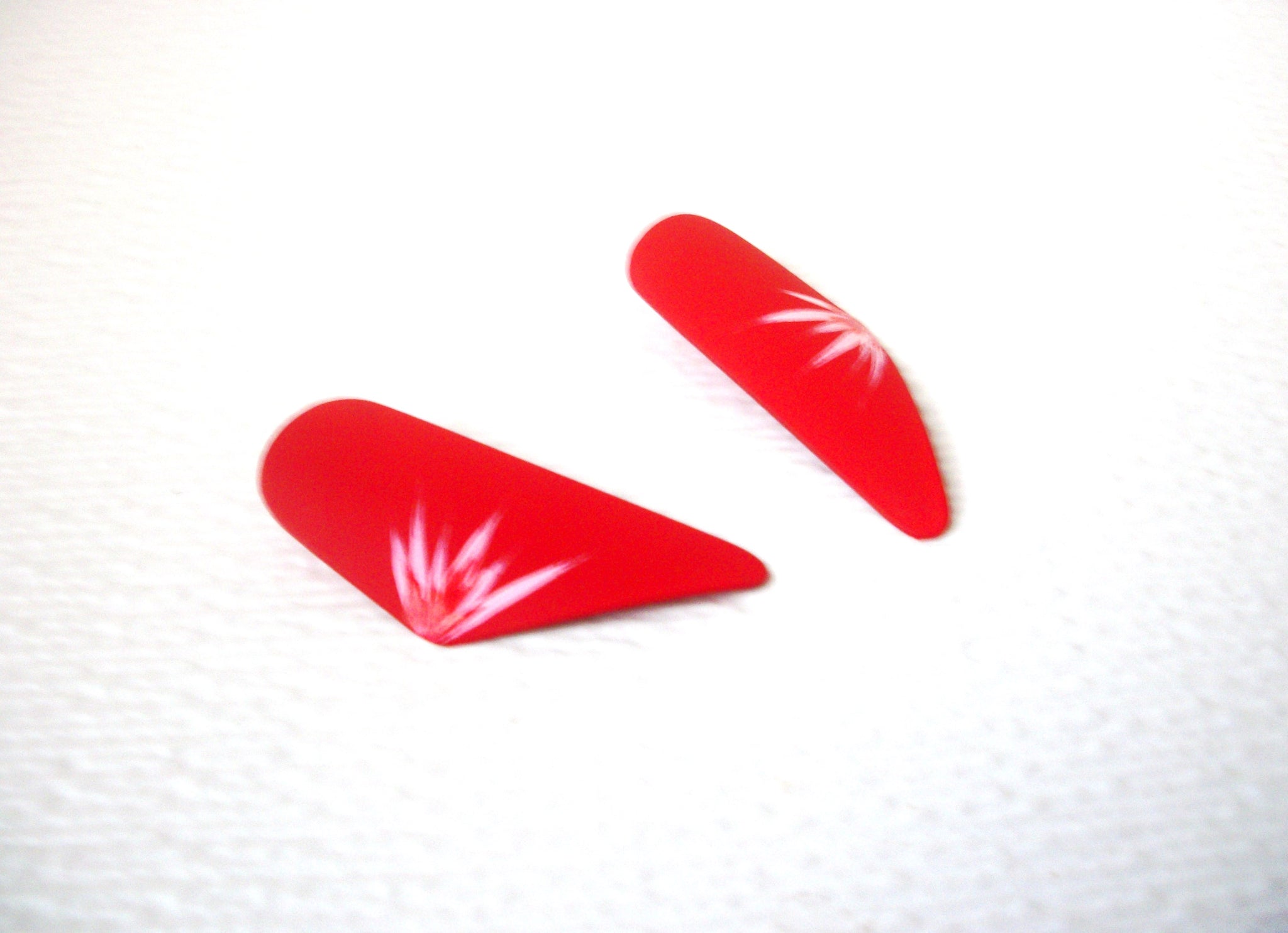 Retro Long Red Modernist Earrings 112020