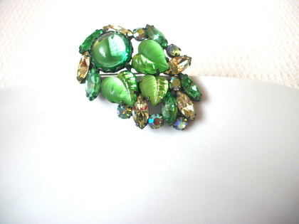 Vintage Prong Set Brooch, Glass Rhinestones Brooch Pin 8316