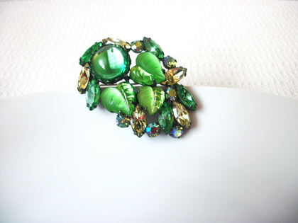 Vintage Prong Set Brooch, Glass Rhinestones Brooch Pin 8316