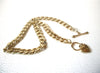 Retro Chunky Gold Toned Links Heart Necklace 112020