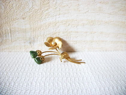 Vintage Floral Stone Brooch 51520