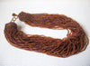 Vintage Gold Amber Toned Glass Seed Beads Necklace 112020