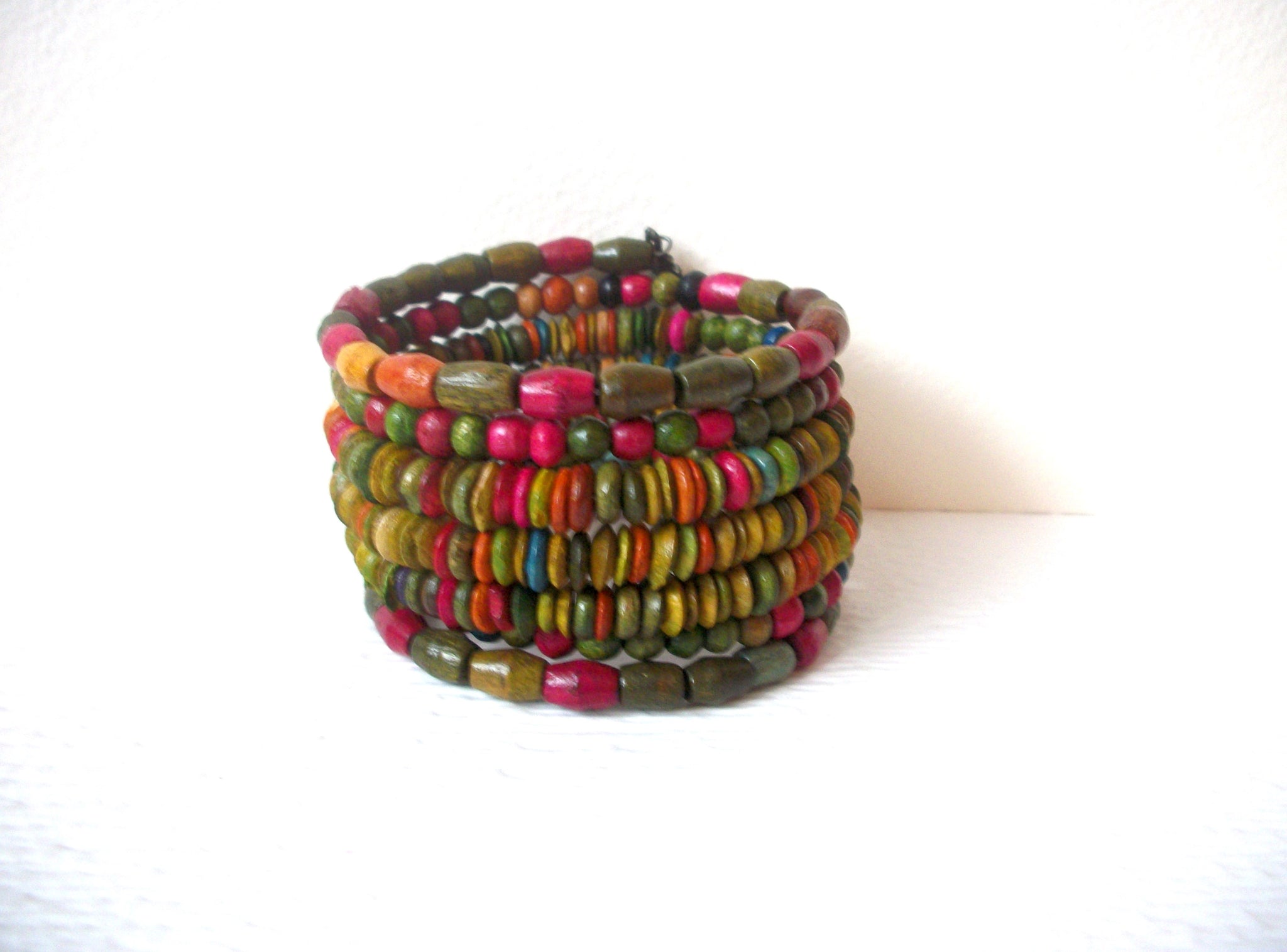 Bohemian Colorful Wide Wood Bracelet 112120