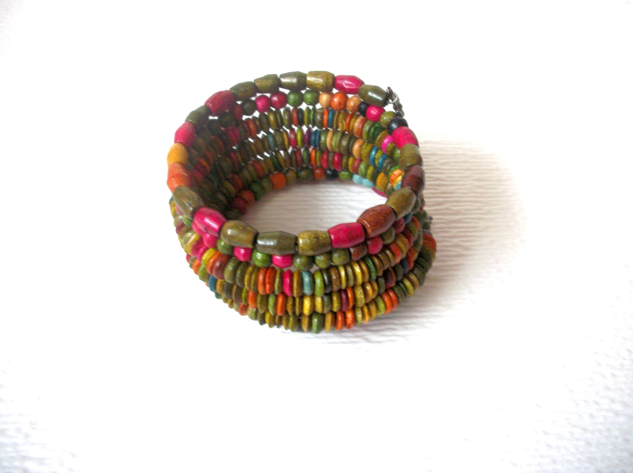 Bohemian Colorful Wide Wood Bracelet 112120