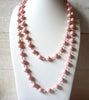Vintage Pink Old Plastic Beads Necklace  51520
