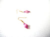 Retro Rose Fuchsia Glass Earrings 112120