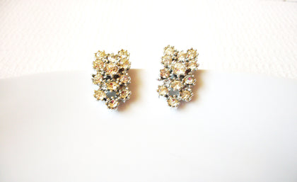 Vintage Rhinestones Clip On Earrings 8316