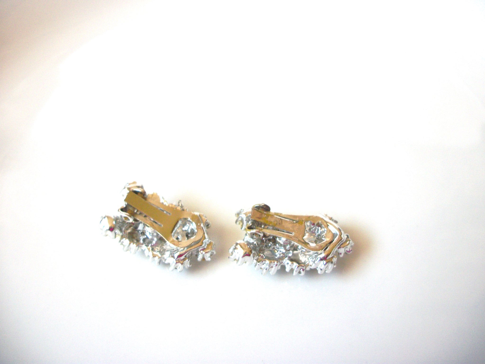 Vintage Rhinestones Clip On Earrings 8316