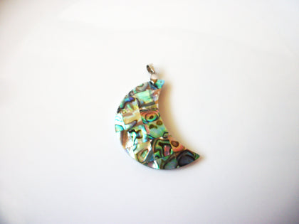 Australian Paua Abalone Crescent Moon Pendant 8316