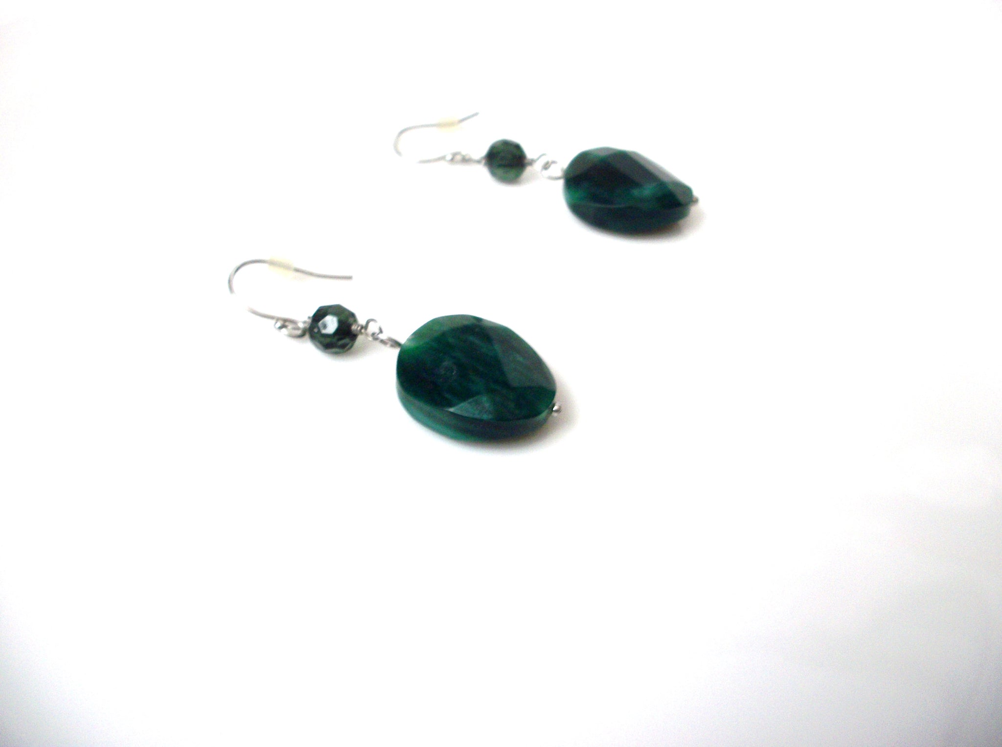 Retro Green Black Dangle Earrings 112120