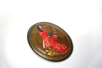 Antique Japanese Female Large Brooch Pin 112120