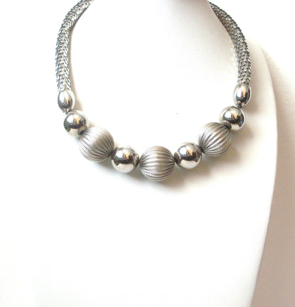 Retro Silver Toned Necklace 112120