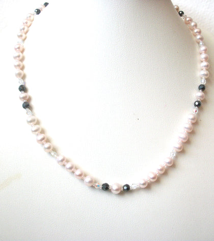 Dainty Vintage Glass Pearl Aurora Borelias Necklace 112120
