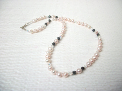 Dainty Vintage Glass Pearl Aurora Borelias Necklace 112120