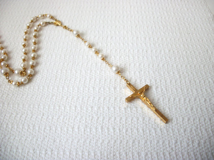 Vintage Faux Pearls Rosary 8316