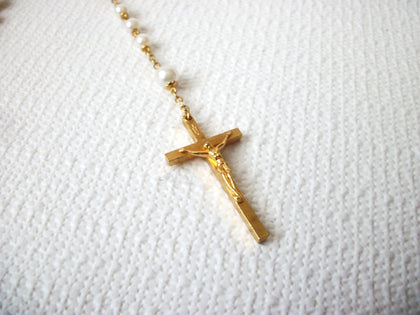 Vintage Faux Pearls Rosary 8316