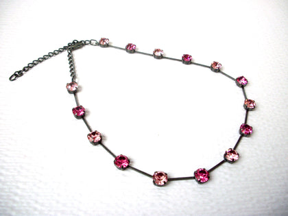 Vintage Pink Fuchsia Rhinestone Necklace 112220