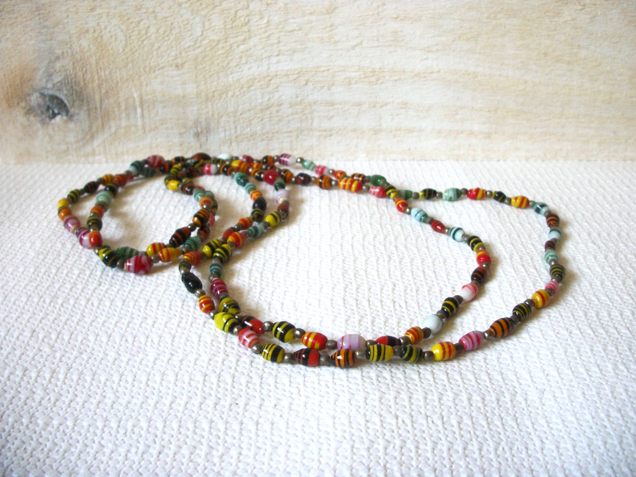 Vintage Colorful Glass Beads Necklace 41720