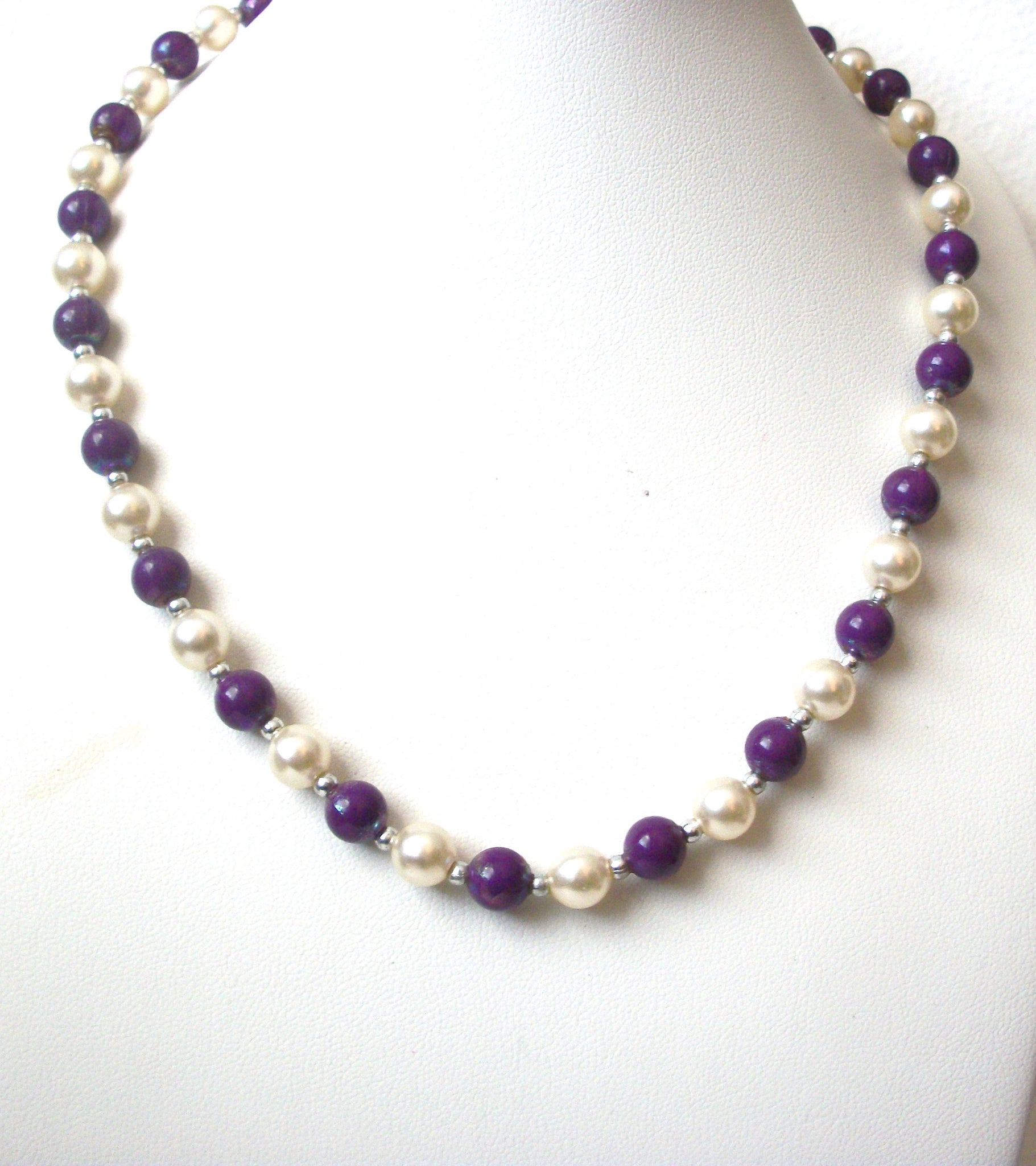 Retro Faux Pearl Purple Necklace 112220