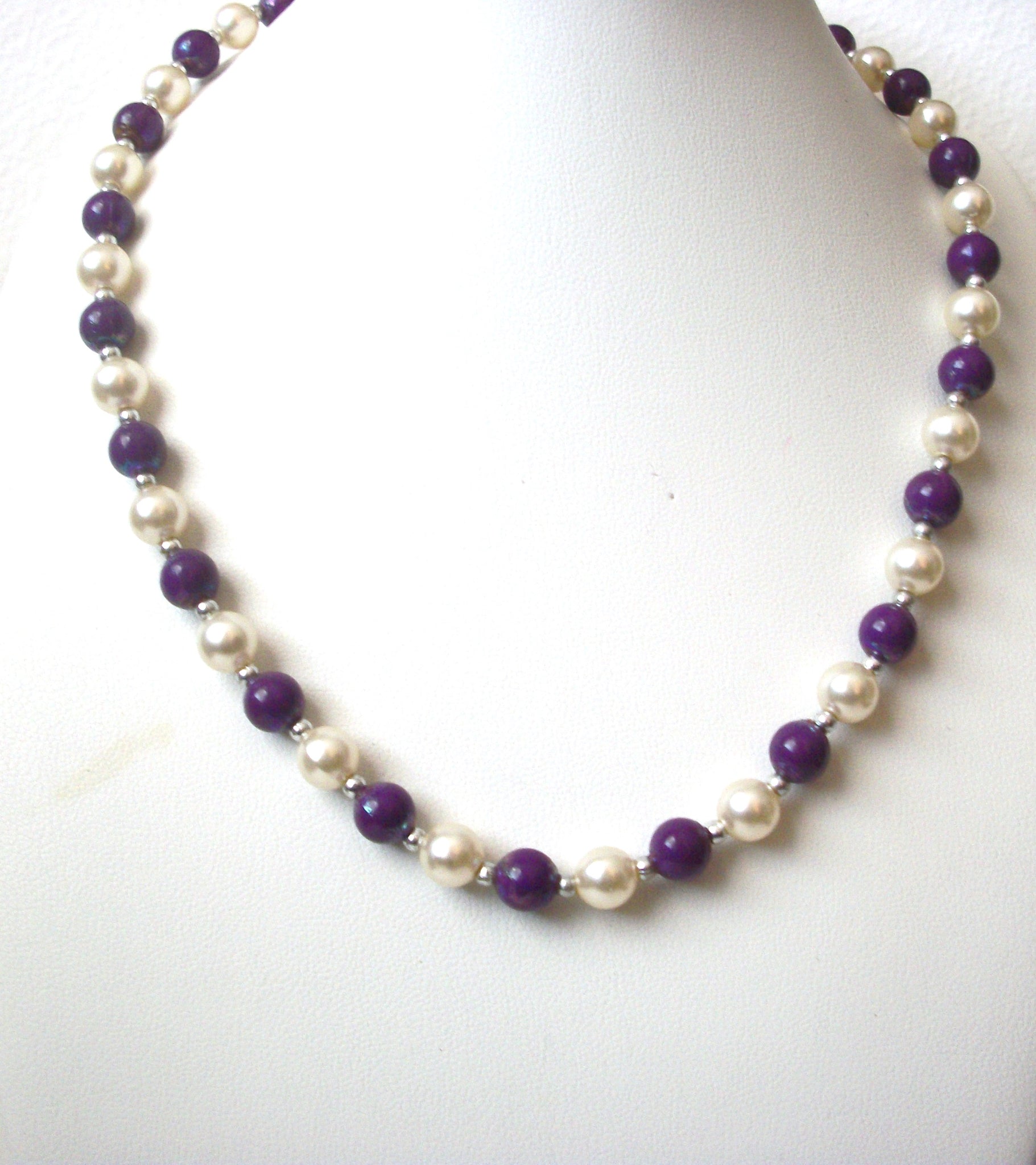 Retro Faux Pearl Purple Necklace 112220