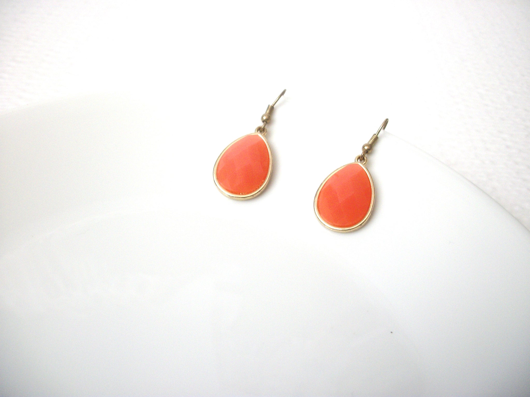 Retro Gold Orange Dangle Earrings 112120