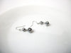 Retro Czech Glass Dangle Earrings 112120 Silver toned Silver faceted Czech Glass For pierced ears 1 inches long