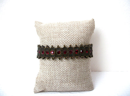 Vintage Victorian Red Rhinestone Bracelet 112320