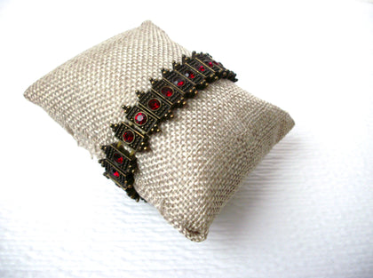 Vintage Victorian Red Rhinestone Bracelet 112320