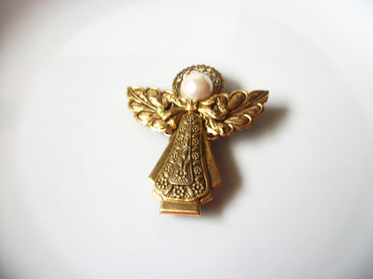 Vintage Victorian Brass Angel Brooch Pin 8316 Larger