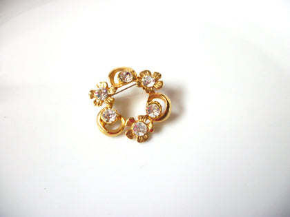 Vintage Clear Rhinestones Brooch Pin 8316