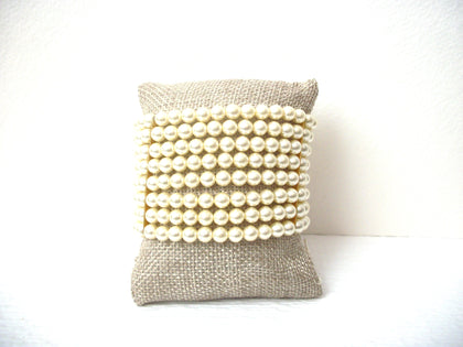 Vintage Wide Faux Pearl Bracelet 112320