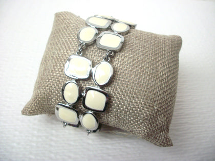 Vintage Designer Silver White Bracelet 112320