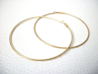 Retro 1970s Large Thin Hoop Earrings 112320