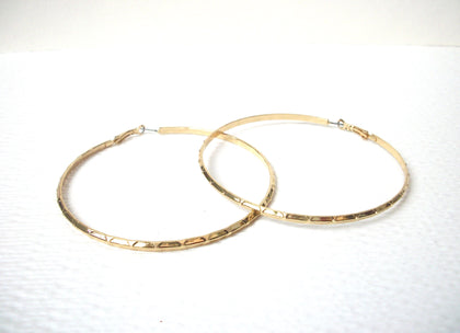 Retro 1970s Large Thin Hoop Earrings 112320