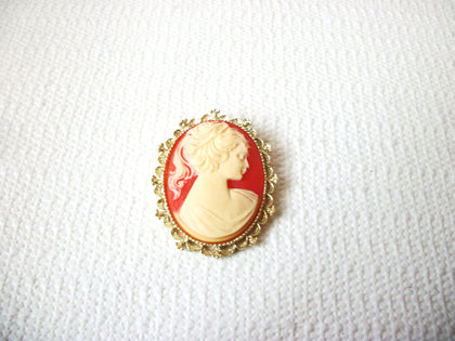 Vintage Cameo Pin Brooch 121416 Raised Resin
