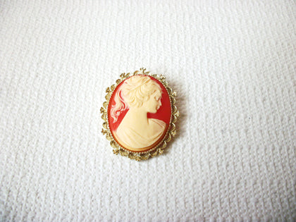Vintage Cameo Pin Brooch 121416 Raised Resin