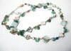 Vintage Designer Glass Paua Abalone Shell Necklace 112320