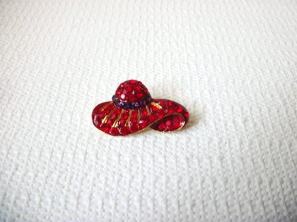 Red Rhinestones Hat Pin Brooch 121416