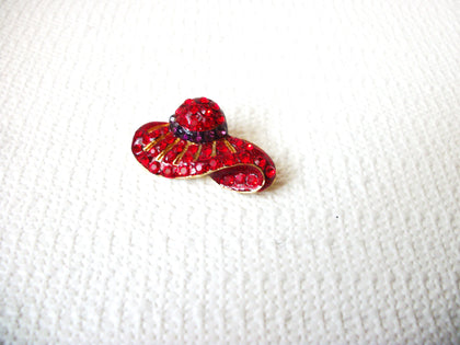 Red Rhinestones Hat Pin Brooch 121416