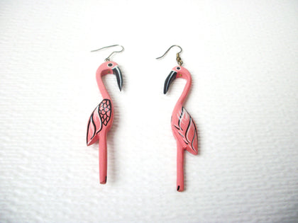 Retro Long Flamingo Bird Earrings 112120