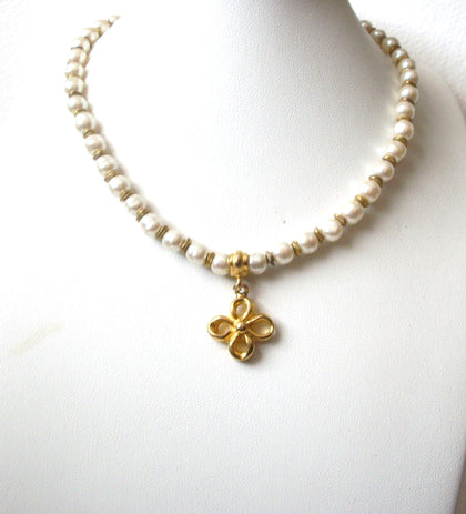 Vintage 1950s Glass Pearl Necklace 112320