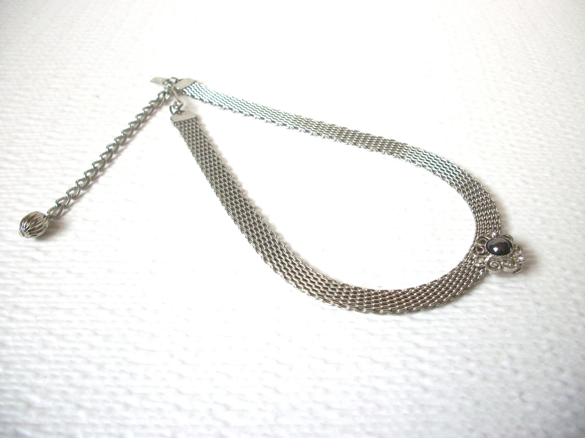 Vintage Act II Silver Toned Hematite Choker Necklace 112520