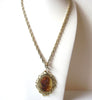 Vintage Whiting & Davis Cameo Pendant Necklace 112520