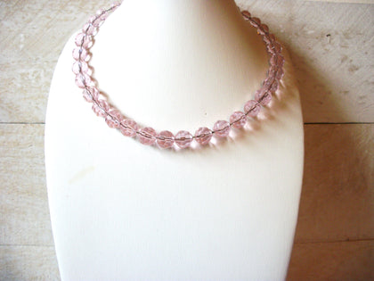 Retro Pink Glass Choker Necklace 51920