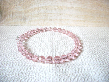 Retro Pink Glass Choker Necklace 51920