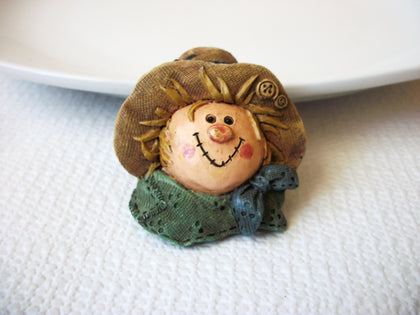 1950s Old Plastic Scarecrow Brooch Pin 121416