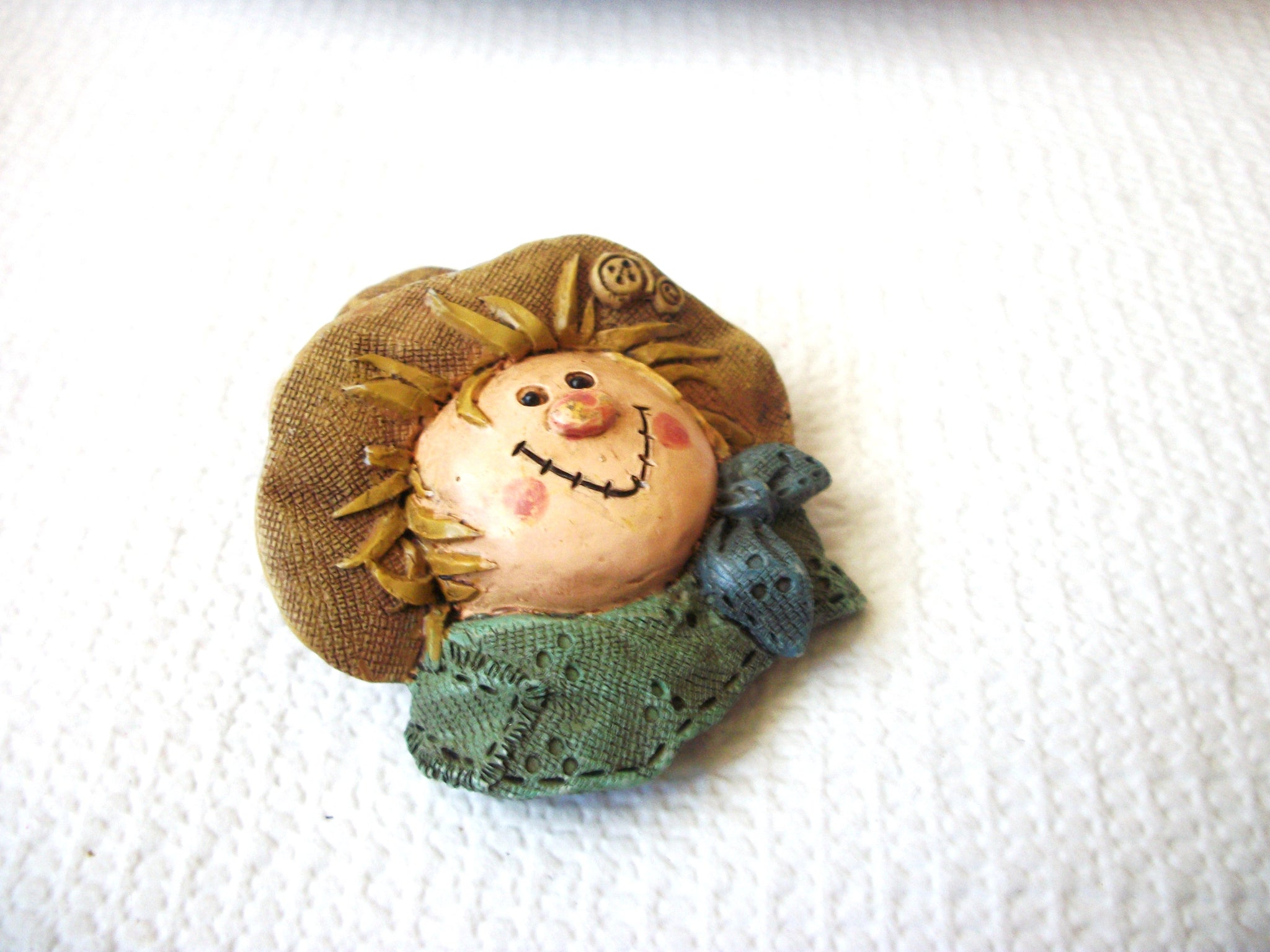 1950s Old Plastic Scarecrow Brooch Pin 121416