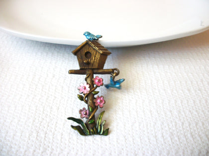 Enameled Birdhouse Brooch Pin 121416