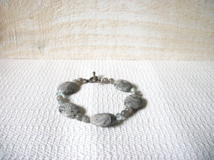 Natural Gray Spider Web Jasper Bracelet 52020